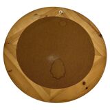 Vintage 70s round pine mirror Swedish design