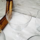 Set of 6 chiseled crystal aperitif glasses