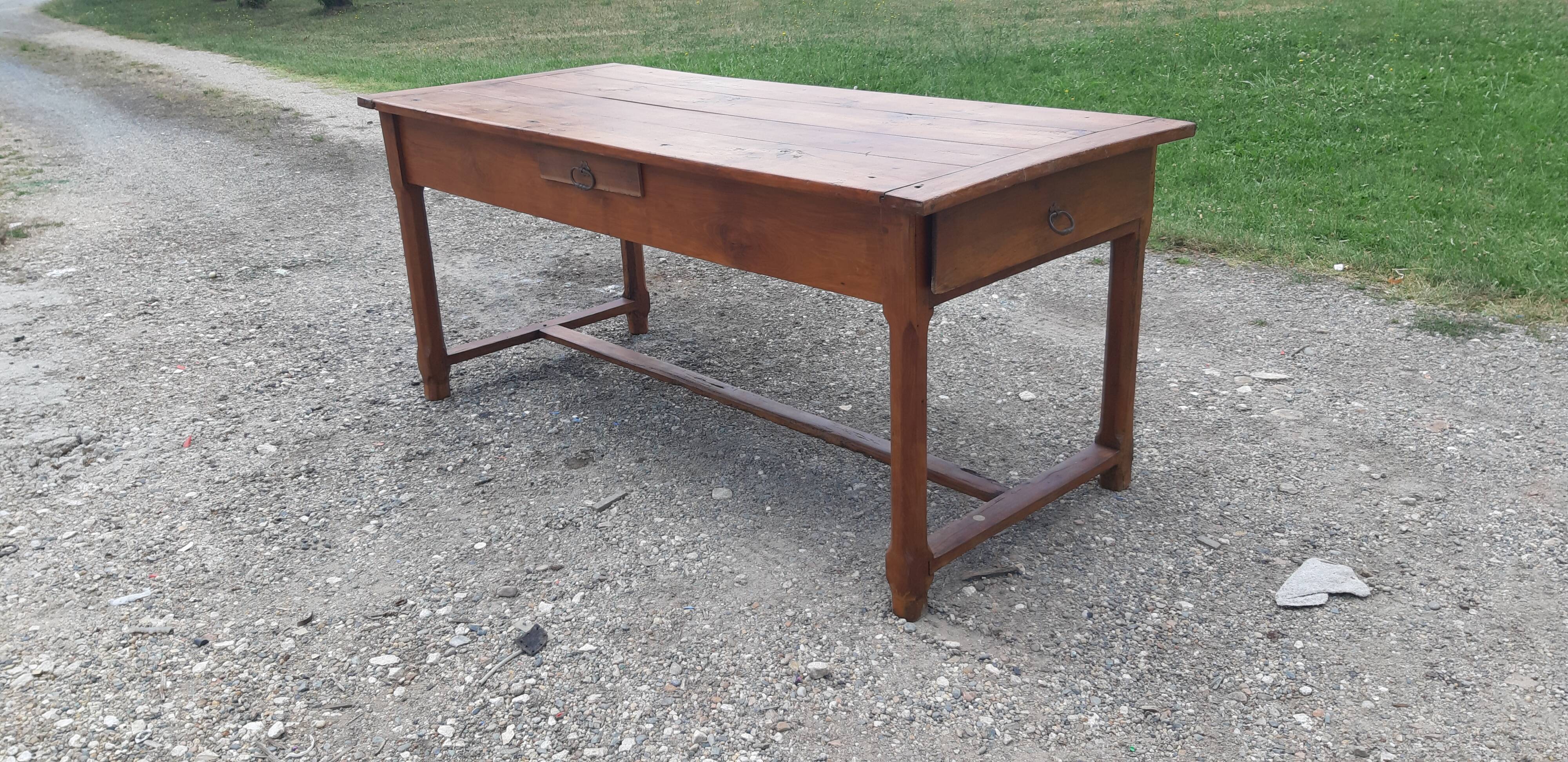 Table de ferme campagnarde 19 ème en merisier