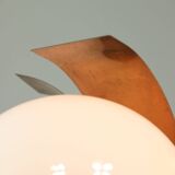 Vintage Italian Copper and Opaline Chandelier, 1970s