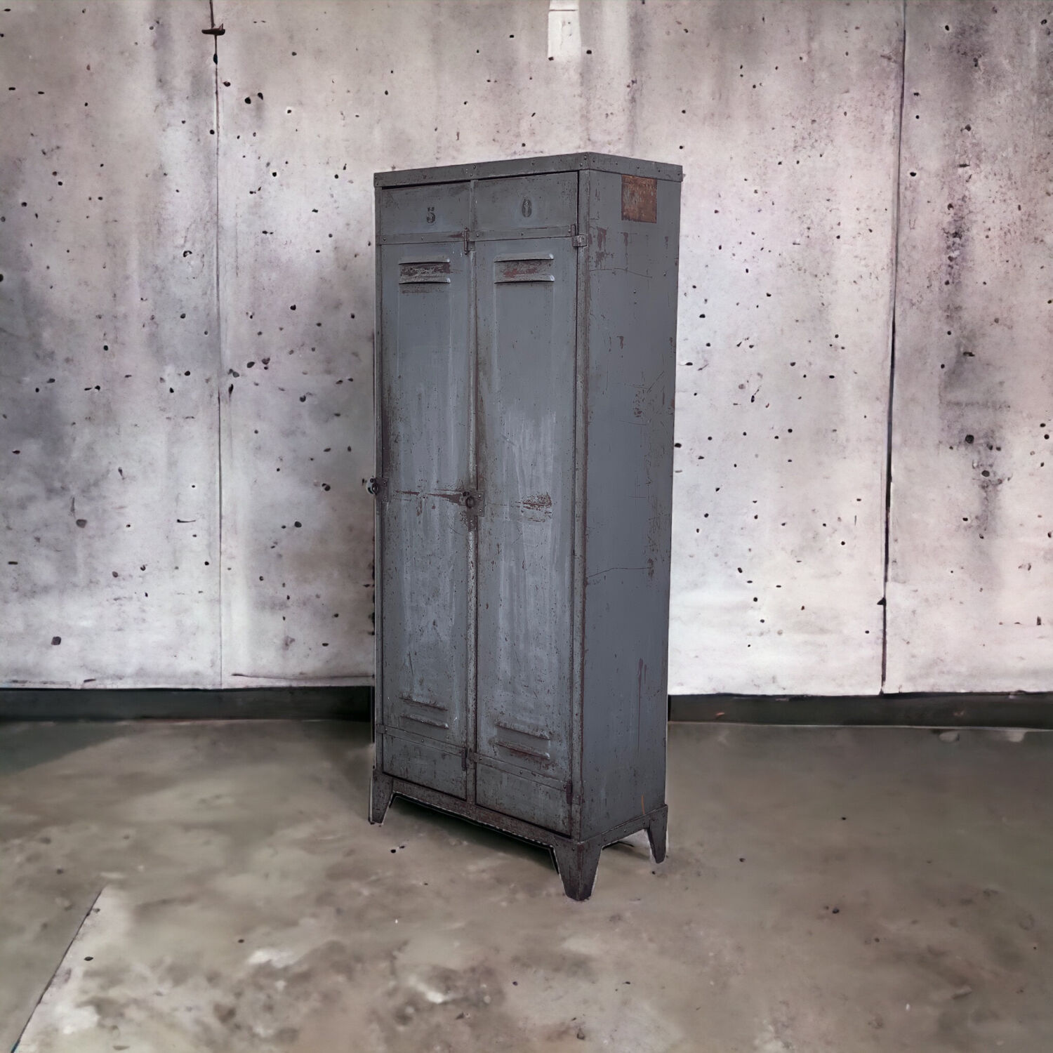 1940s industrial workshop locker room