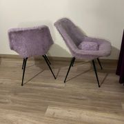 Pair of furry armchairs