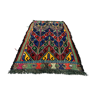 Tapis vintage turc mini kilim 83x50 cm shabby wool small kelim rug bleu vert rouge