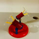 Brilliant Red & Blue Vintage Ceiling Light 1980s Germany