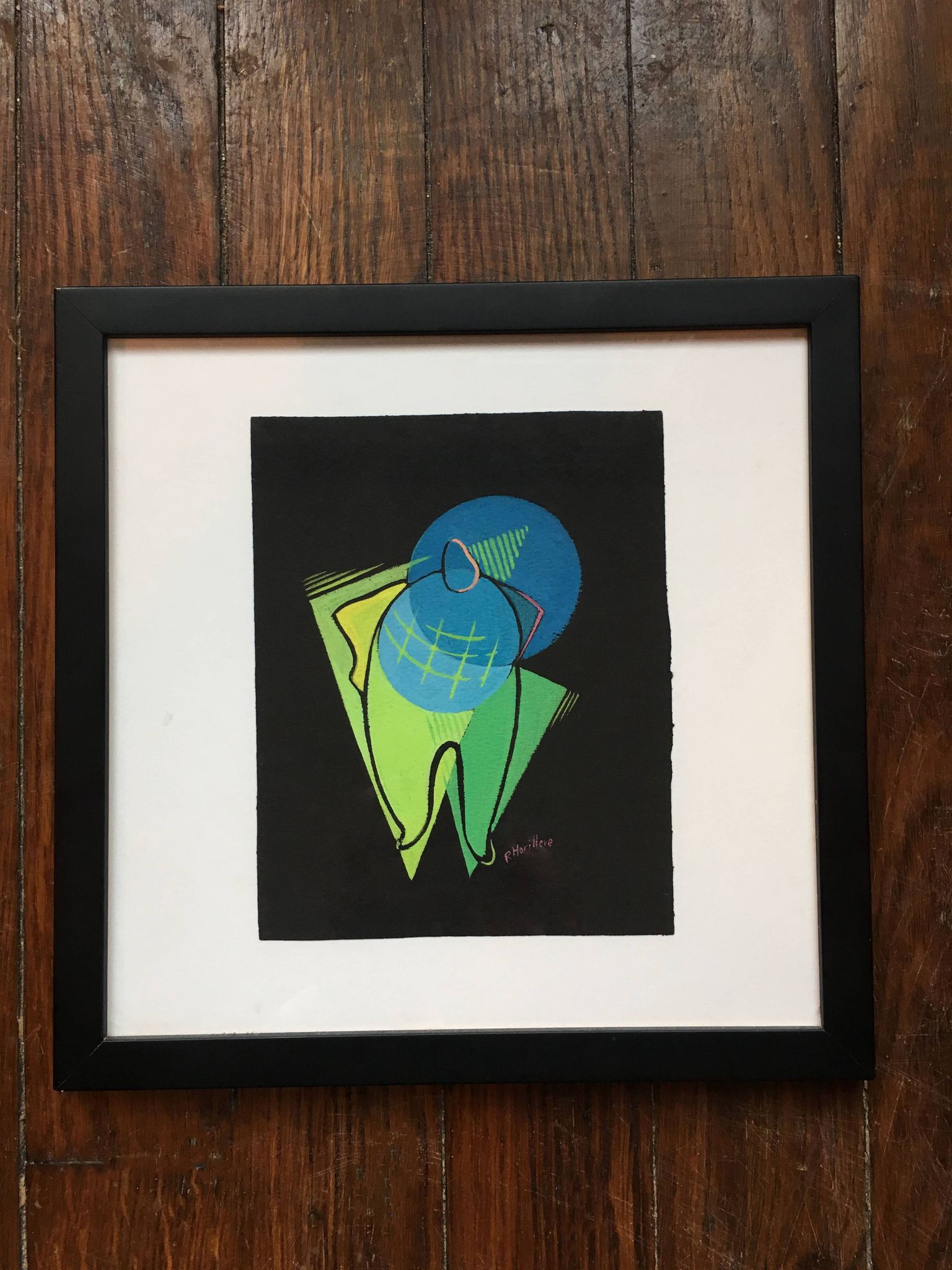 Small cubist painting. France, 1950s.