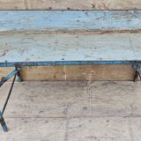 Old folding table in Burmese teak and steel