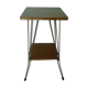 Tablette d'appoint en formica, 2 étagères, métal doré - Années 60