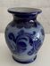Antique Small Glazed Stoneware Vase, Chiseled, Alsace, Bestchdorf, Signed