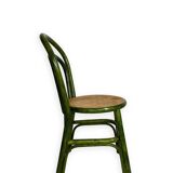Green rattan wood chairs 1970s