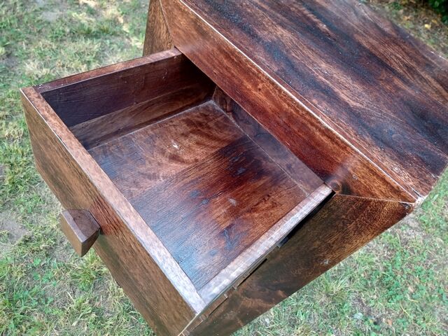 High chest of drawers in exotic rosewood solid wood with 5 drawers