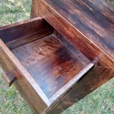 Chiffonnier commode haute bois massif éxotique palissandre 5 tiroirs
