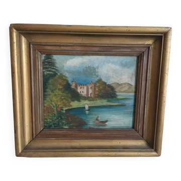 Tableau ancien Paysage .