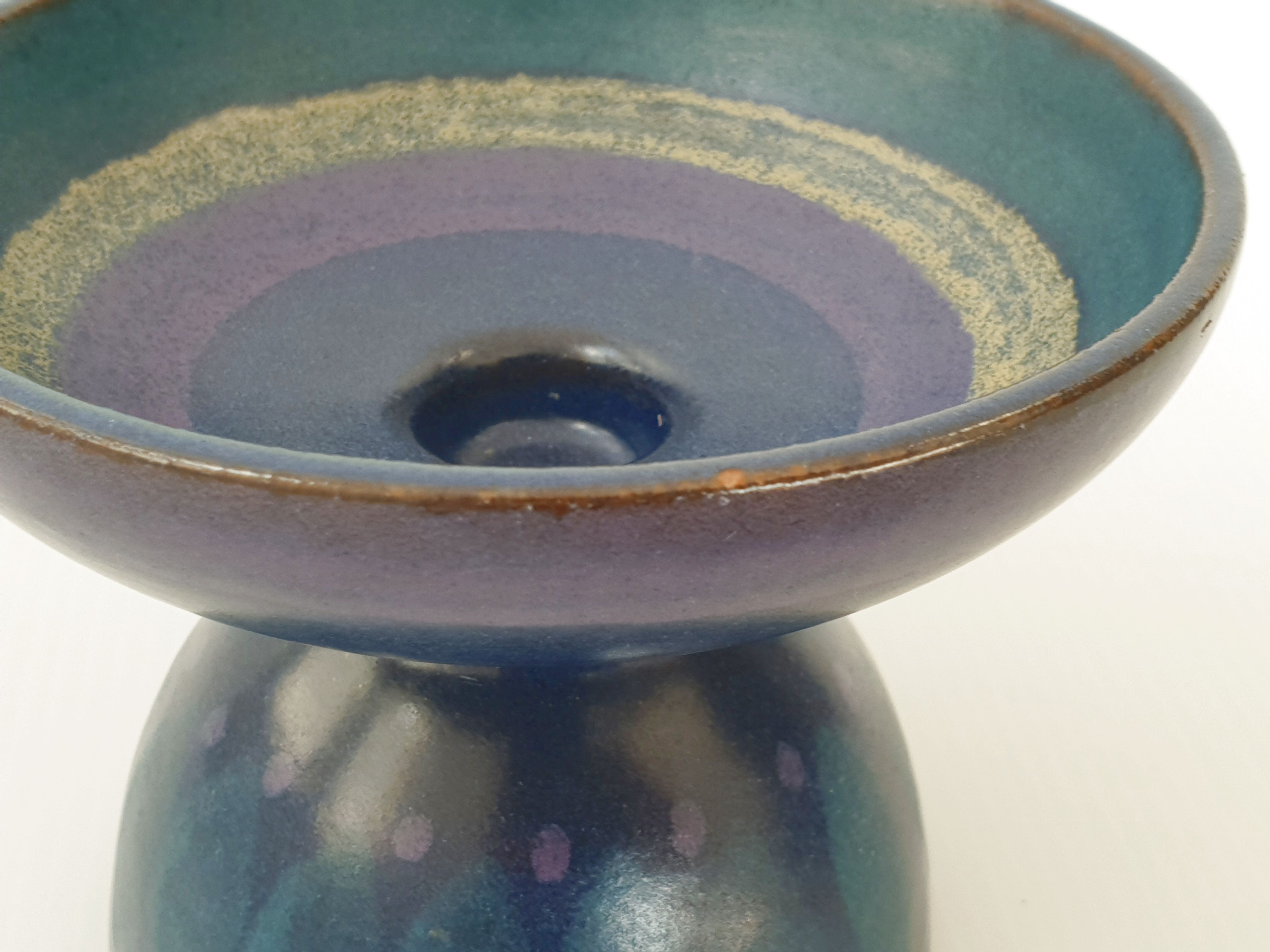 Vintage stoneware candlestick