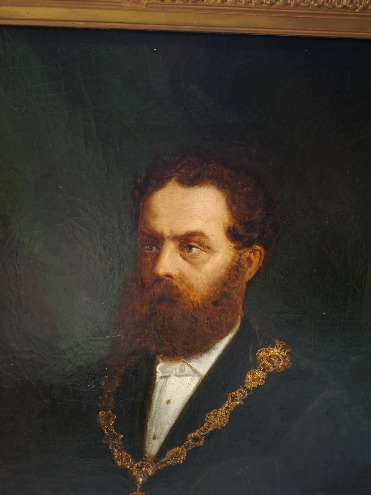 Dutch School 19th Century: Important portrait of a notable – Oil on canvas –