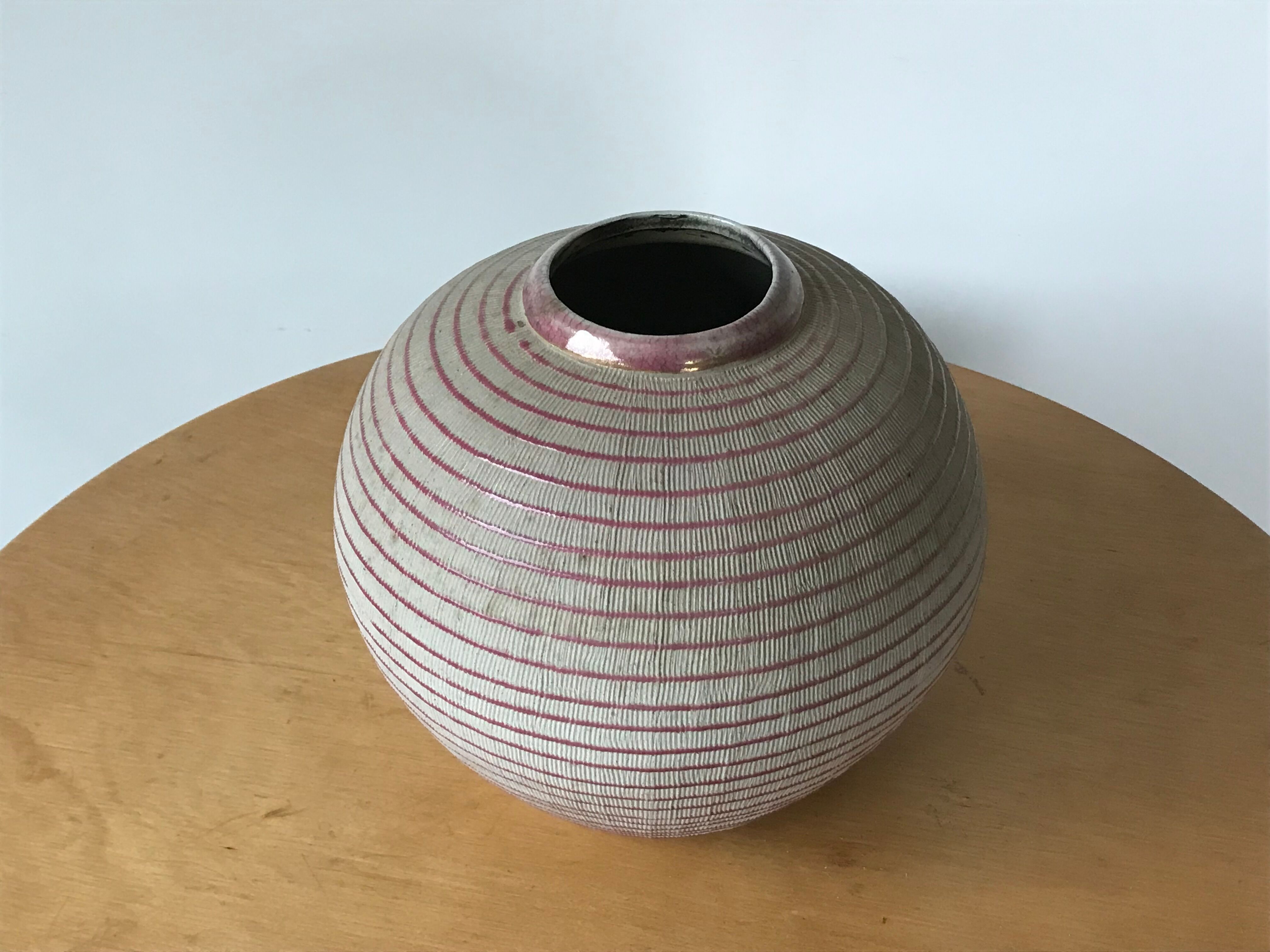 Glazed terracotta vase.