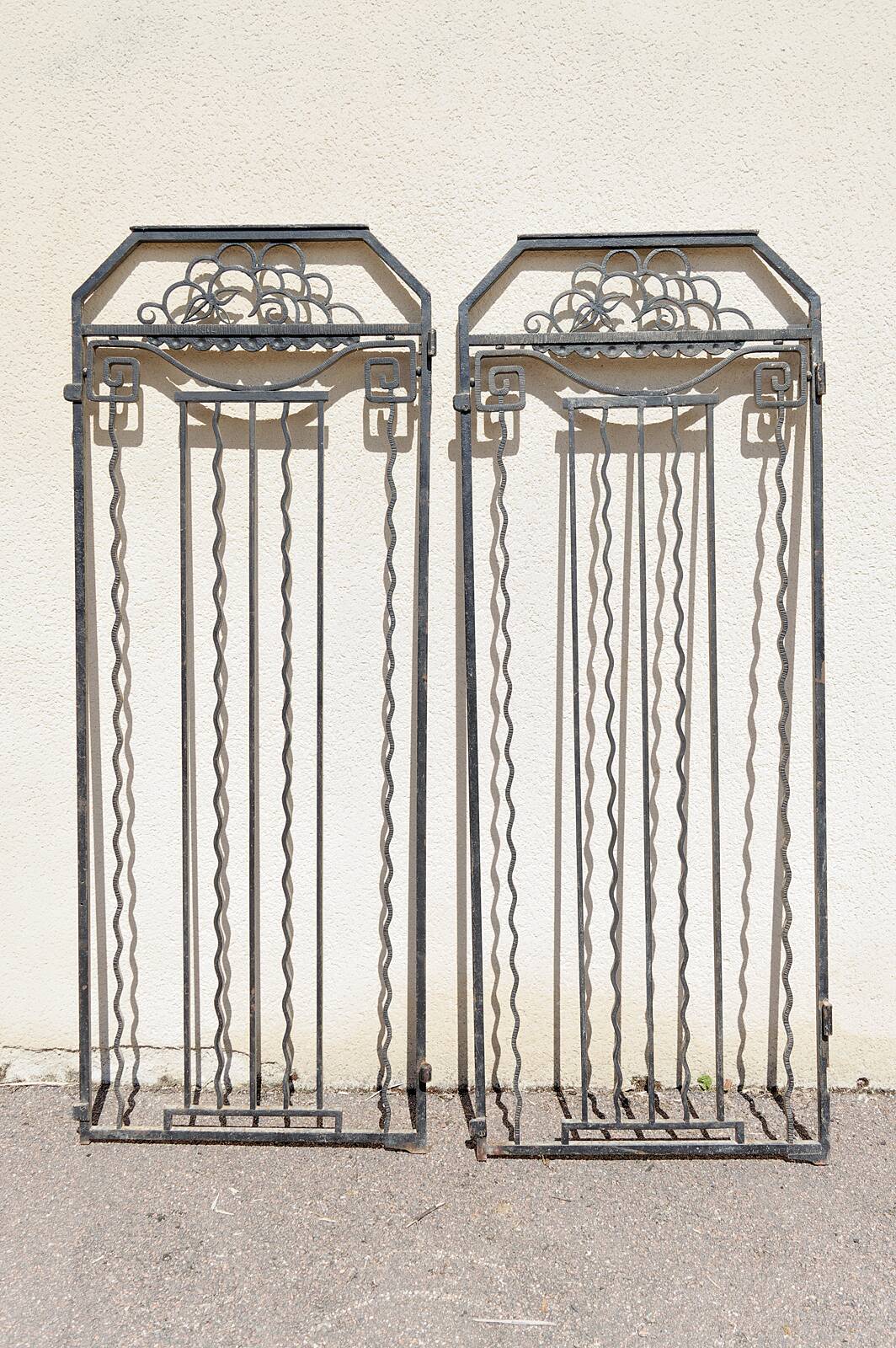 Pair of Art Deco wrought iron doors, circa 1925