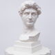 Head David in white plaster Roman Greek sculpture