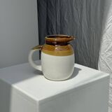 Small two-tone white and brown pitcher Made in China