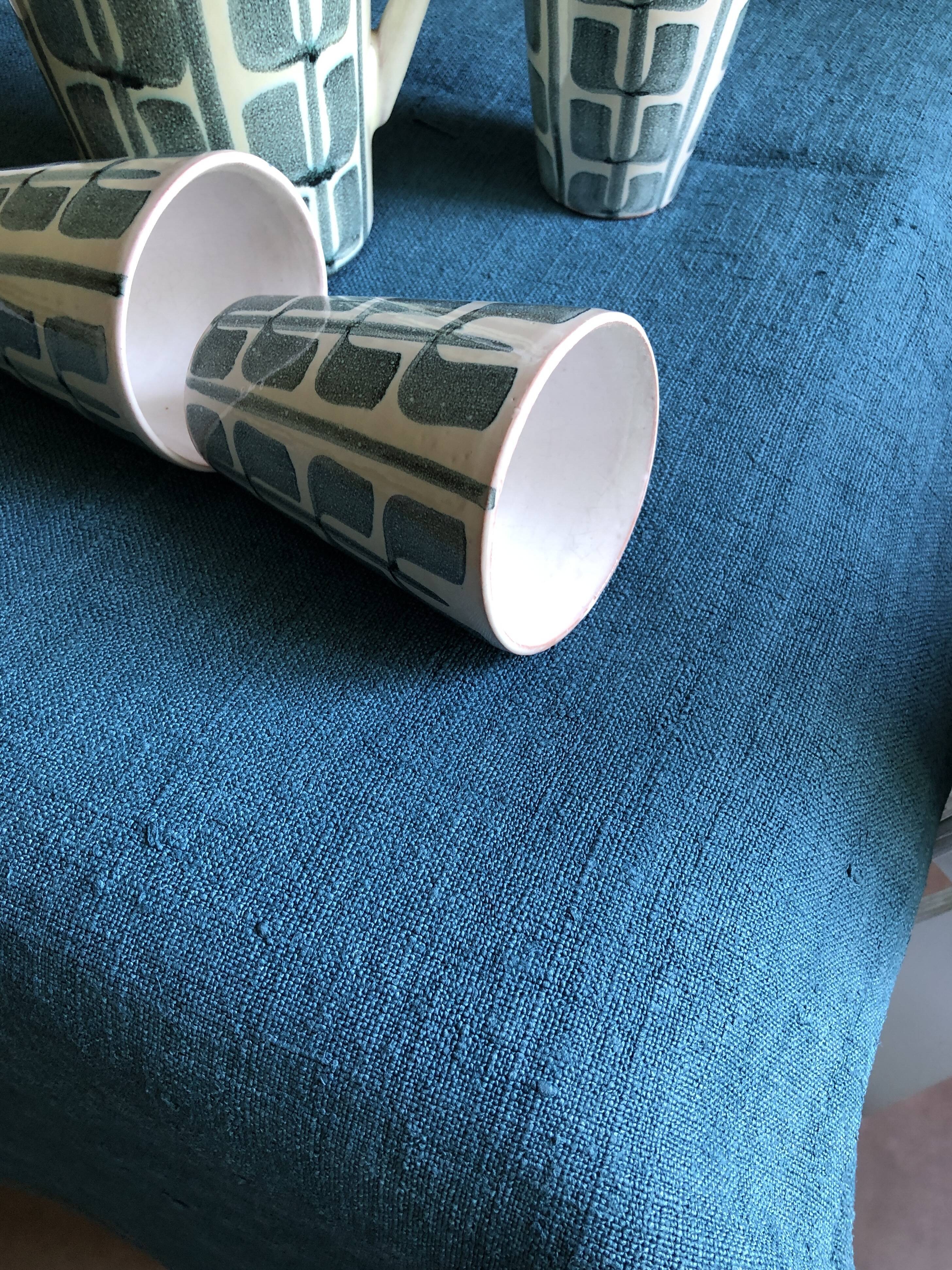 Nappe de vendange en chanvre ancien teint en bleu aquatique