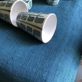 Harvest tablecloth in old hemp dyed in aquatic blue