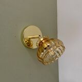 Vintage amber glass globe wall light