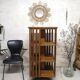 Old teak rotating bookcase