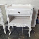 Pair of white patinated Louis XV style bedside tables