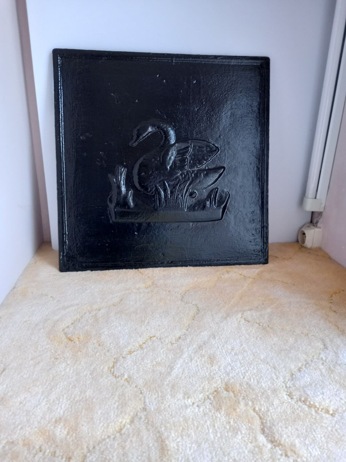 18th century cast iron fireplace plate