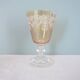 6 Orange-tinted engraved glass wine glasses