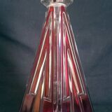 Art Deco carafe in red cut glass, in the style of Karl Palda