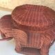Elephant rattan side table