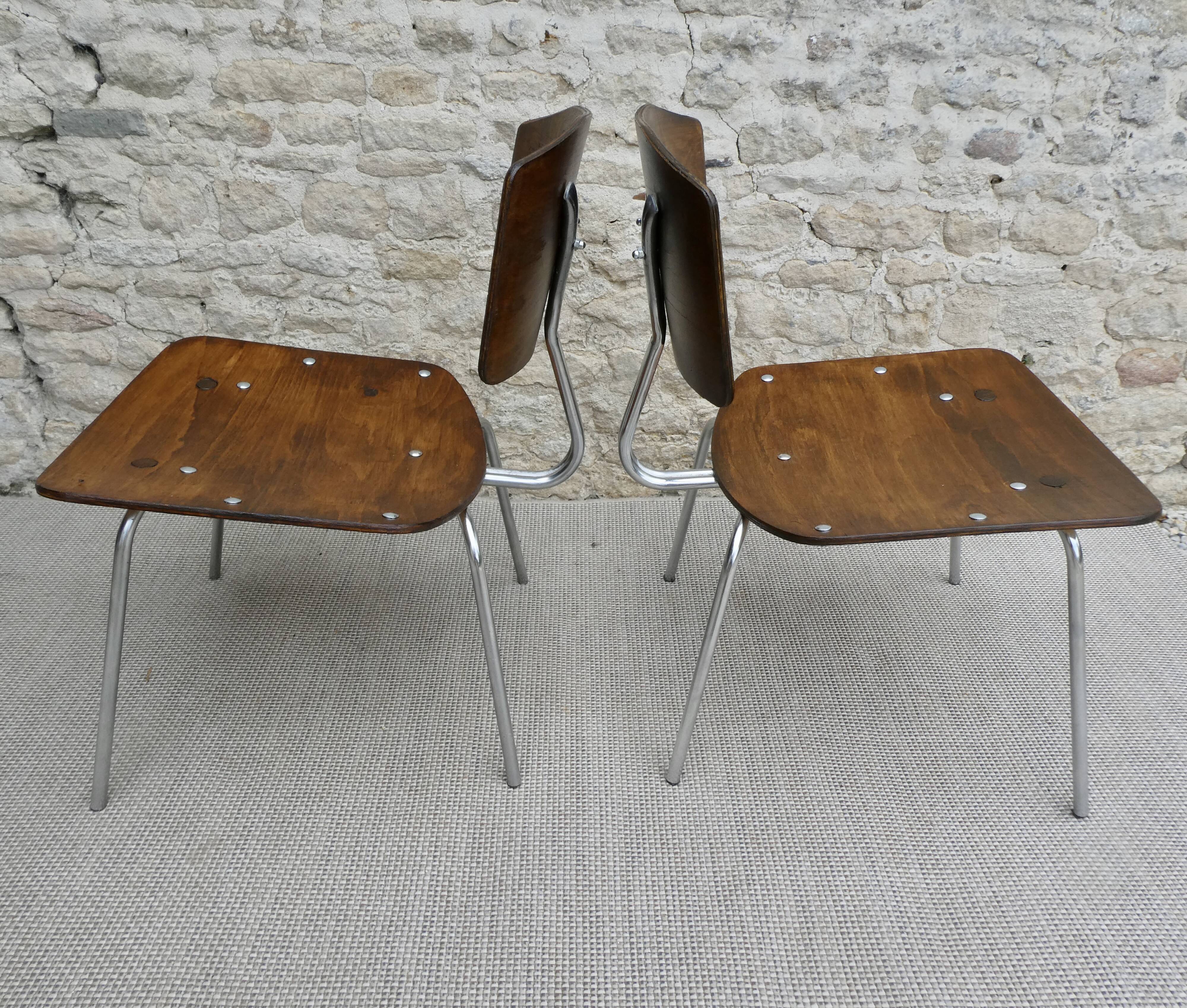 Pair of drivers from the 50s, made of wood and metal