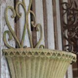 Patinated iron wall planter