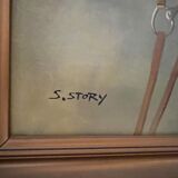 Oil on canvas, alezan horse head