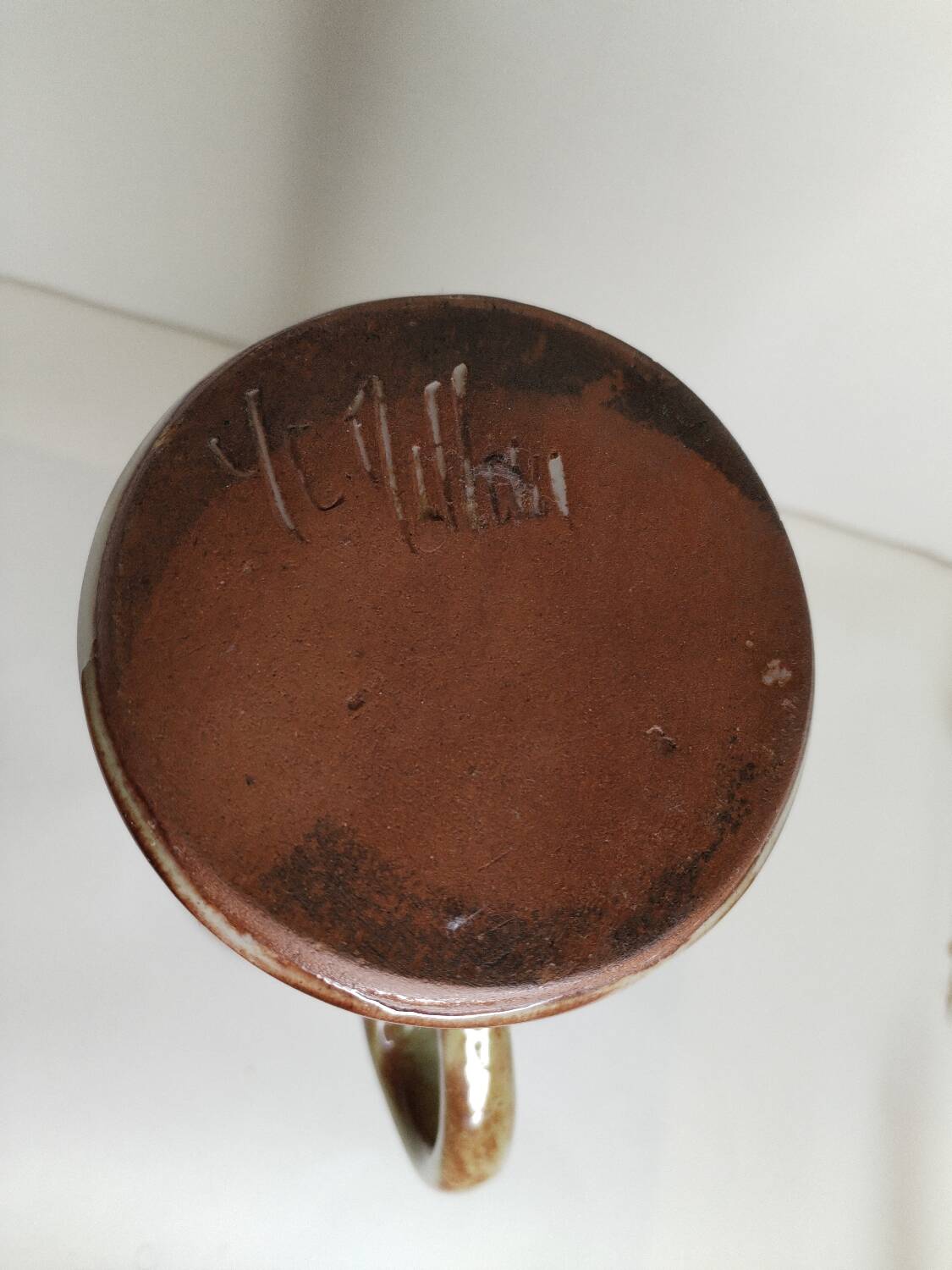 a ceramic jug signed by Yannick Chureau in Millau