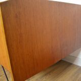 Scandinavian low teak and metal sideboard