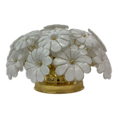 Murano glass flower italian ceiling lamp , 1970’s
