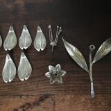 Silver metal flower ashtray