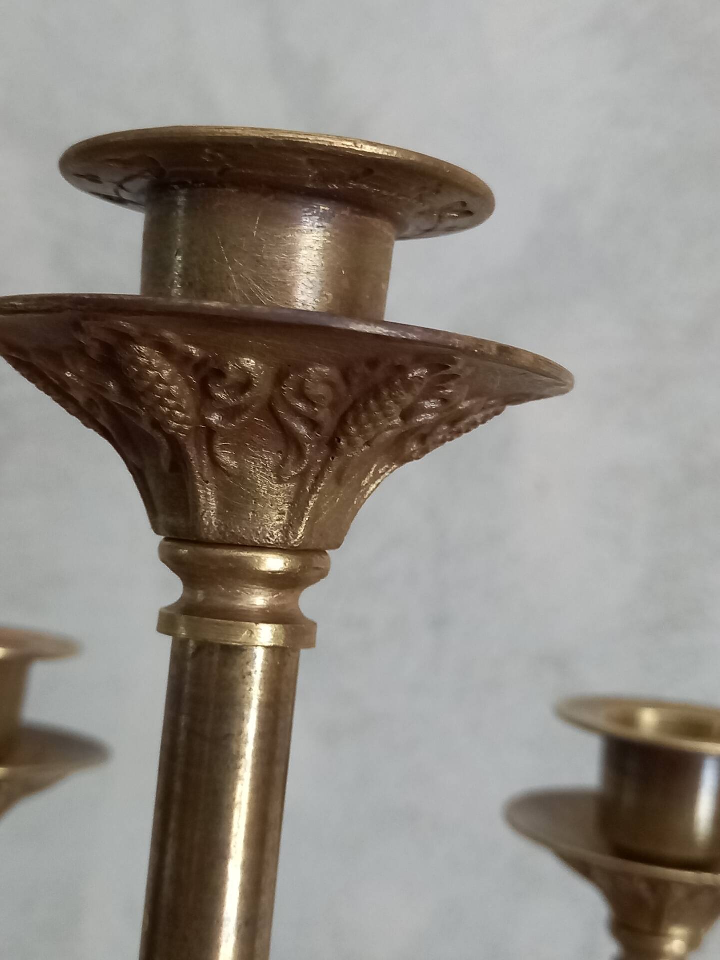 Large bronze chandelier in the Louis XVI style.