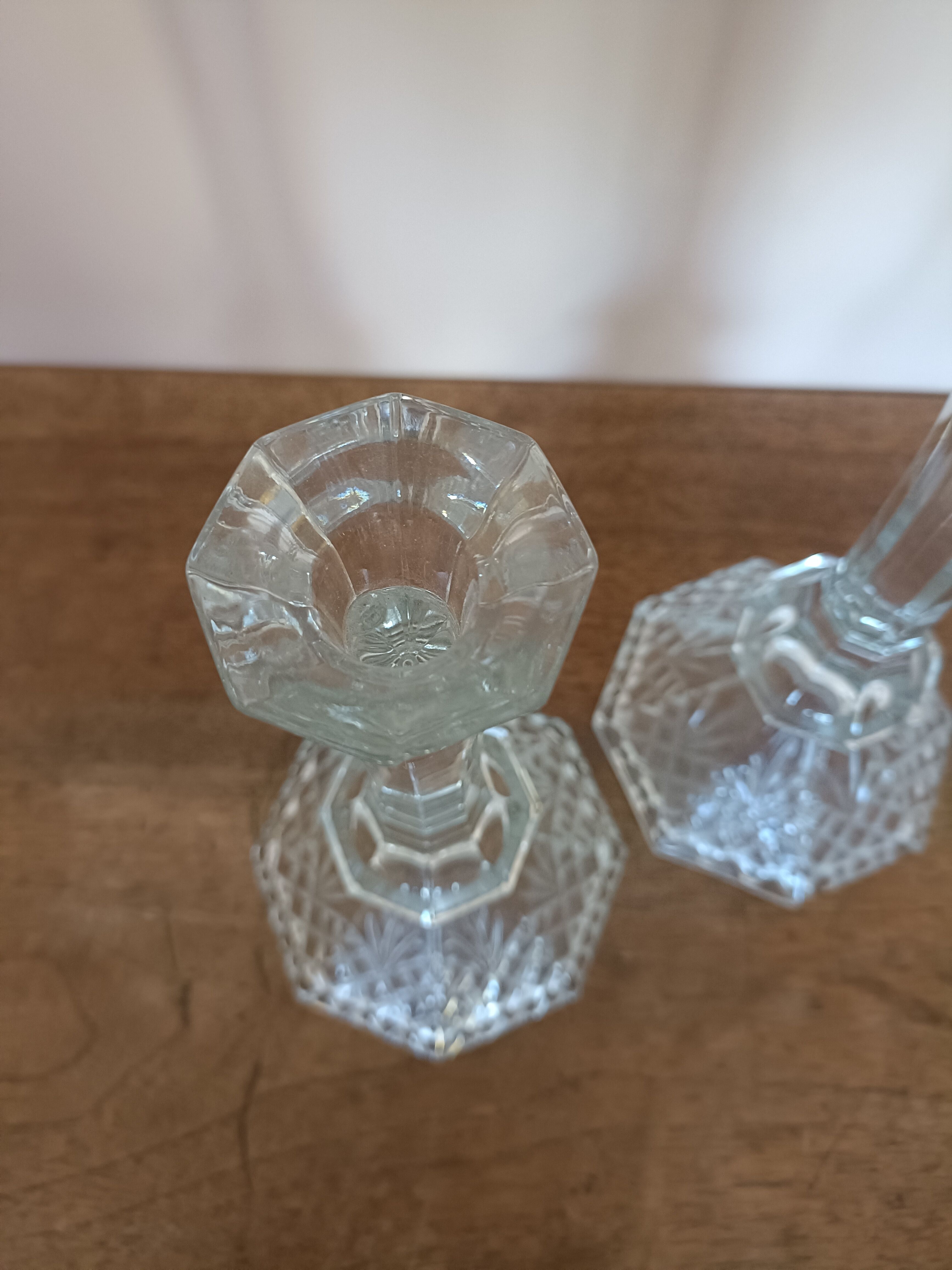 Pair of avon lead crystal candle holders