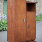 Art Deco cabinet, asymmetrical art deco cabinet, wood cabinet 40s