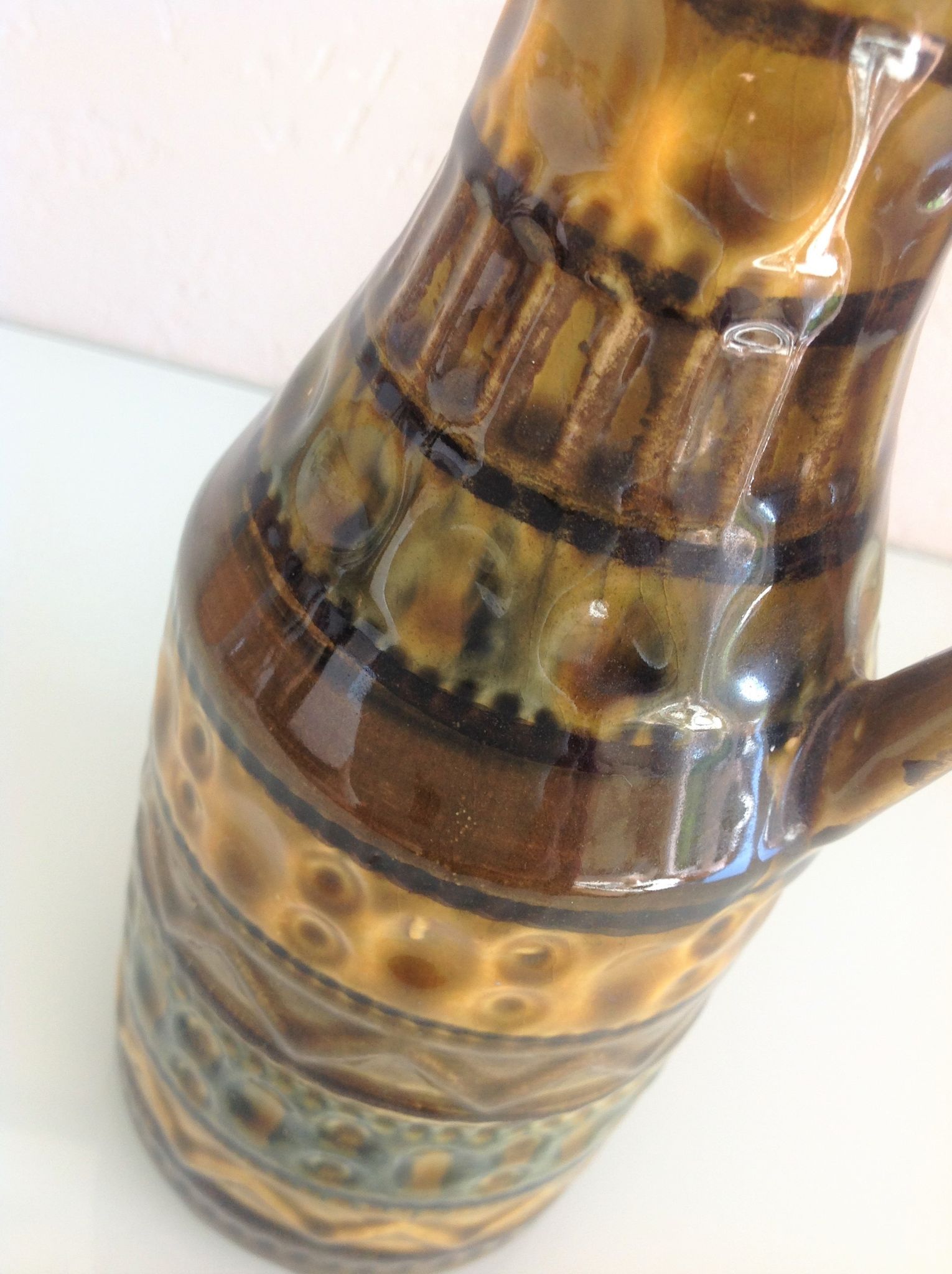 Polychrome ceramic soliflore vase by Bay Keramik / vintage 60s-70s