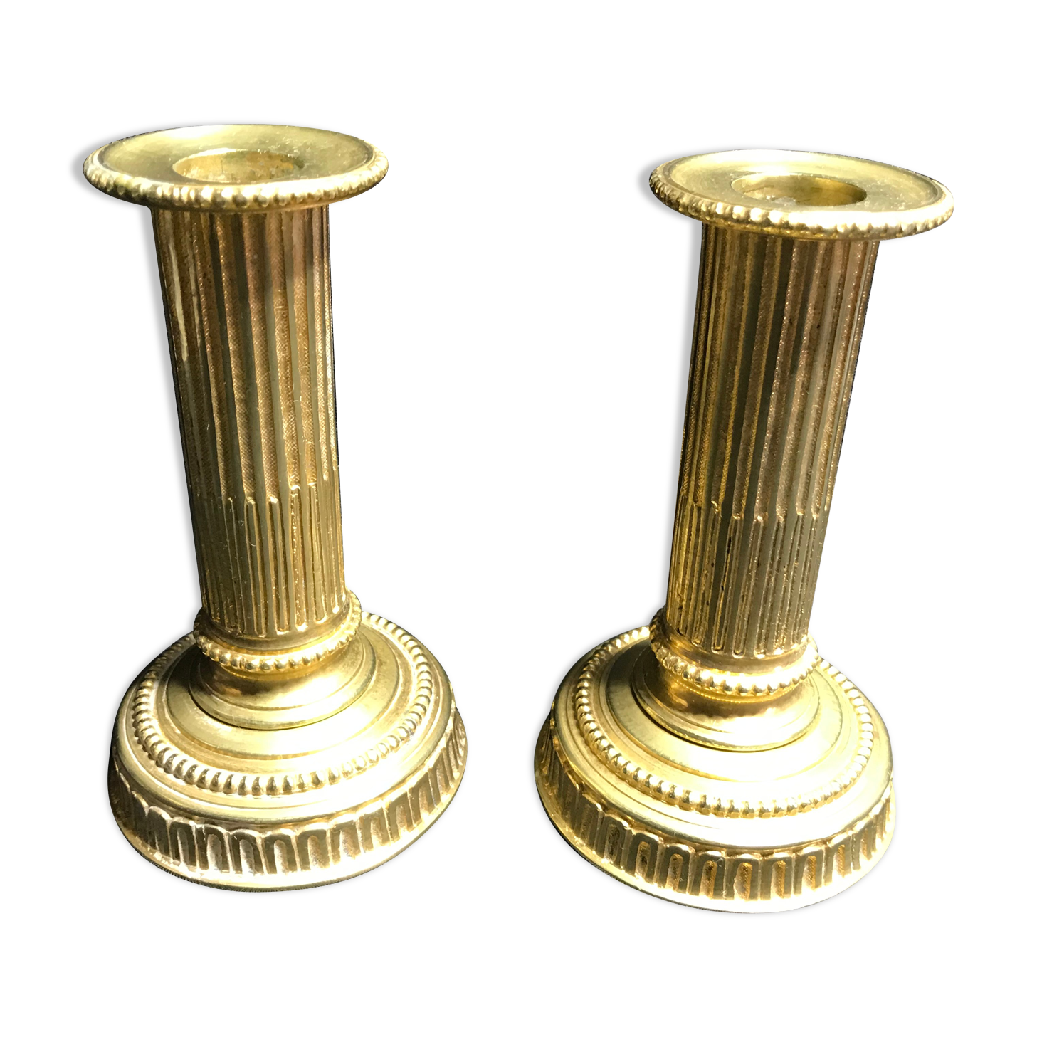 1410 Small candlesticks (2) - Louis XVI bronze
