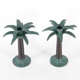Set of brass candle holders
