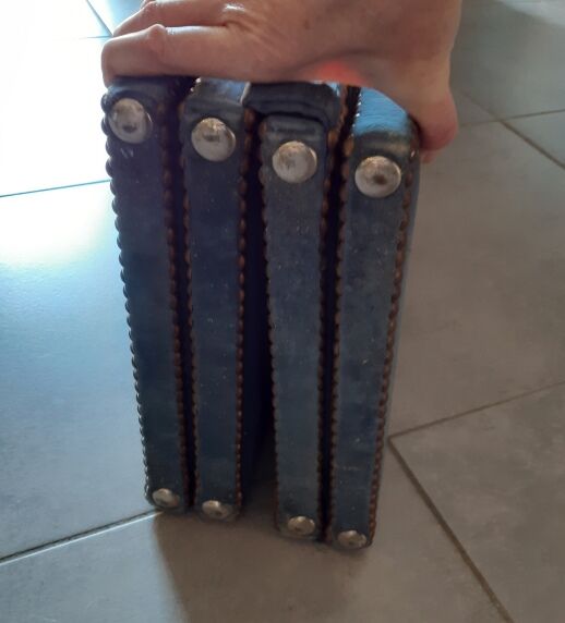 Antique screen with 4 leaves or 4 double-sided panels.