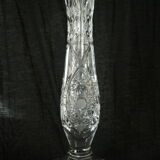 Bohemian crystal soliflore vase hand-cut