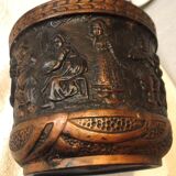 Old planter cache pot bretby clanta n2410 h pottery characters relief