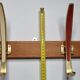 Portemanteau en laiton et bois, 4 patères doubles vintage