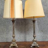 Paire de lampes anciennes en bronze – style classique