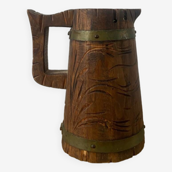 Decorative wooden pitcher